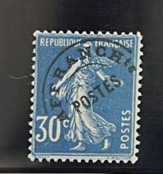 **Yv. Préo N°60	France : 30c bleu, centrage...