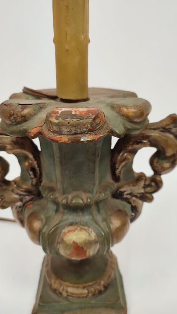 Gilded wood lamp stand in the Louis XVIII...