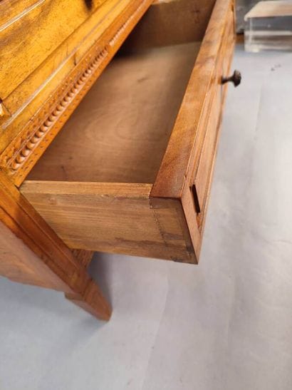 Chest of drawers in fruitwood with incised...