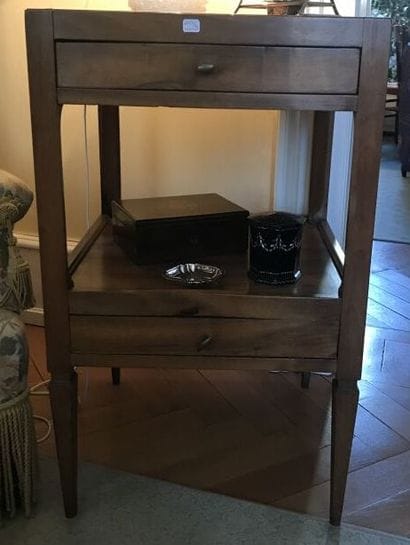 Square pedestal table in fruit wood with...