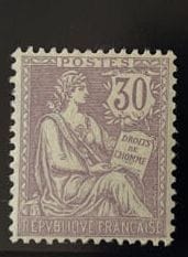 **Yv. N°128 France : Purple 30c cushion....