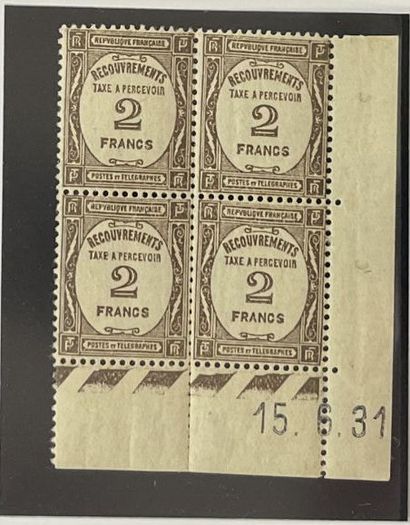 ** Yv. Taxe N°62	France : 2F recouvrement,...