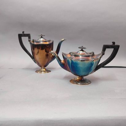English tea service in silver plated metal...