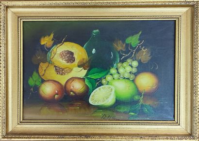 Lot of framed pieces representing still lifes...