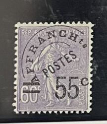 **Yv. Préo N°47**	France : 55c/60c violet,...