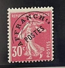 **Yv. Préo N°59	France : 30c rose (Cote :...