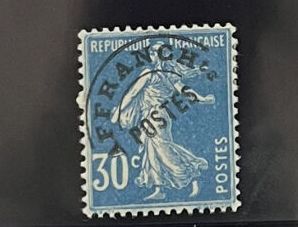 *Yv. Préo N°60	France : 30c bleu, infime...
