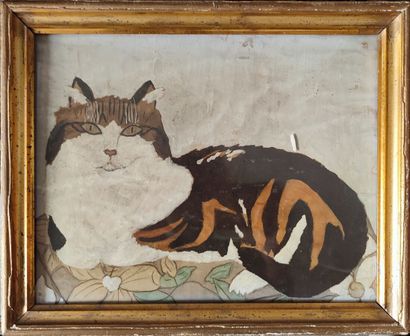 Set of 7 drawings on the theme of cats