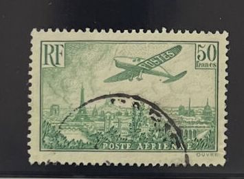 O Yv. PA N°14	France : 50F vert-jaune, oblitération...
