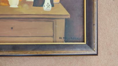 Lot of framed pieces representing still lifes...