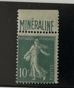 ** Yv. N°188A France : Sower 10c green Mineraline...