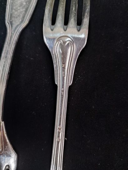 CHRISTOFLE
Twelve silver plated cutlery with...
