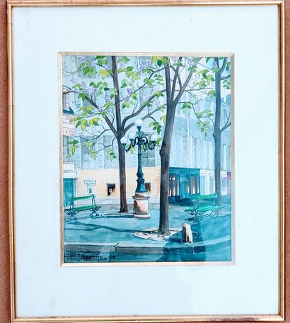 Lot of framed pieces representing seascapes
One...