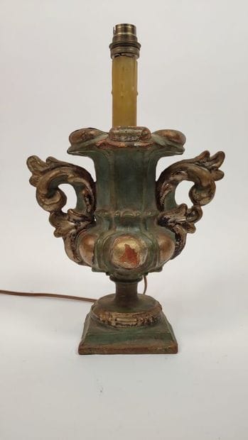 Gilded wood lamp stand in the Louis XVIII...