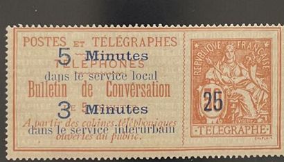 (*) Yv. Téléphone N°14	France : 25 sur 50c...