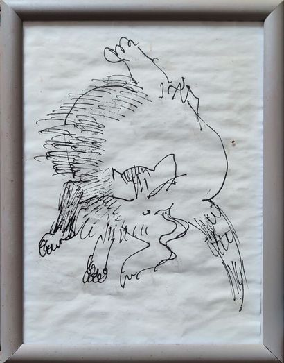 Set of 7 drawings on the theme of cats