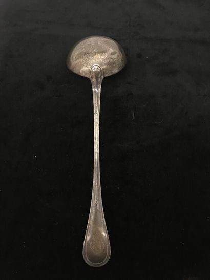 Ladle with a numbered filets contour in silver...