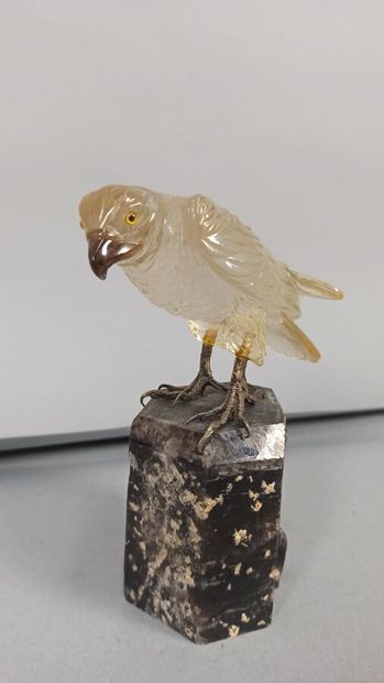 Bird in rock crystal,
Height. Height : 15...