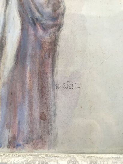 SEITZ Anton (1829-1900)
Mauresque dévêtue
Gouache
Signée...