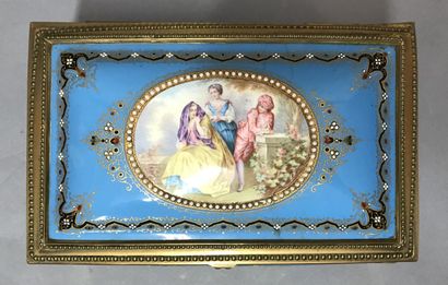 Jewelry box in the taste of Sevres with painted...