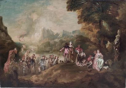FRENCH SCHOOL around 1800, after WATTEAU
Pilgrimage...