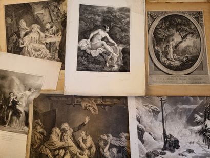 Important set of engravings : genre scenes...