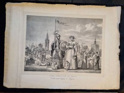 Set of engravings on historical and popular...