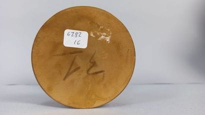 Circular box in gilded metal decorated with...