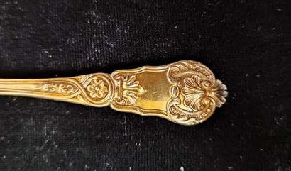 Set of six small coffee spoons in vermeil
Minerve...