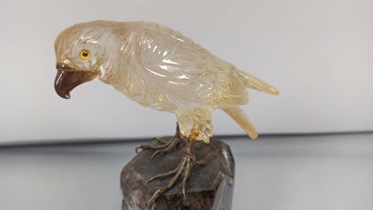 Bird in rock crystal,
Height. Height : 15...