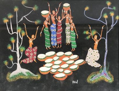 NIGOLL
Gouache on paper 
signed lower right,...