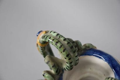 Pair of vases in the taste of Italian majolica...