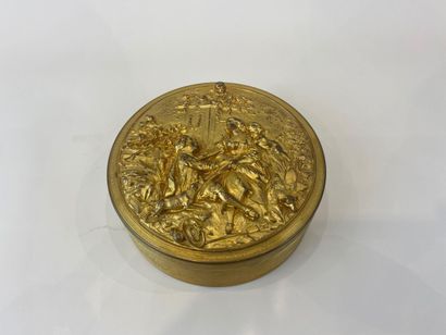 Circular box in gilded metal decorated with...