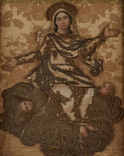 School around 1700
Assumption 
Painting on...
