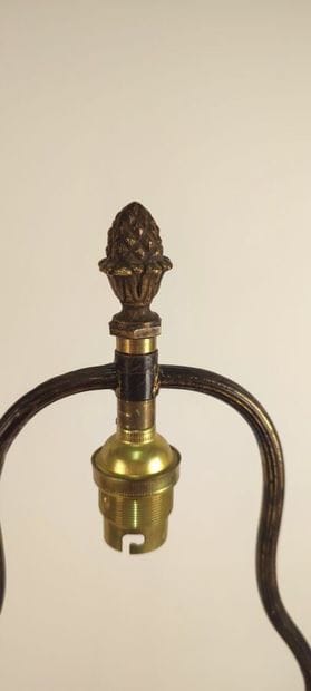 Bronze vase with brown patina decorated with...