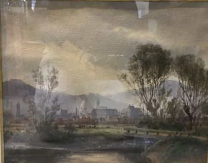KUNZ Reinhard (1836-1906)
Village with its...