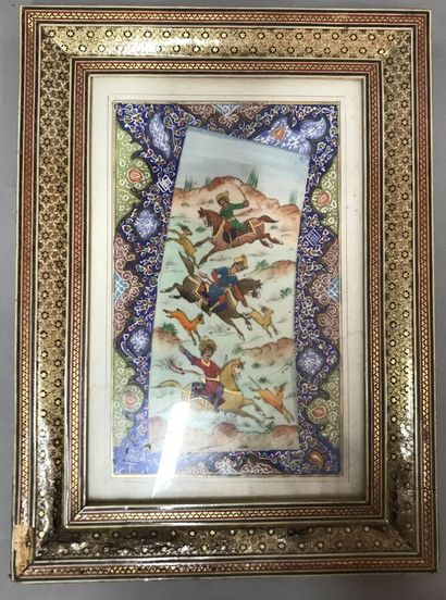 Persian miniature decorated with riders
Modern...