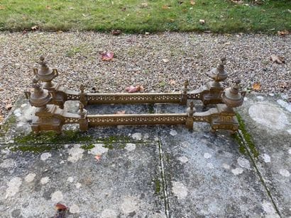Four andirons with bronze firebars, Louis...