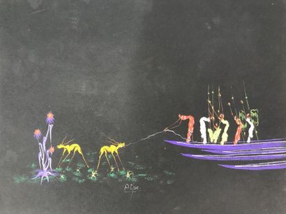 ATIPO
Gouache on paper 
signed at the bottom...