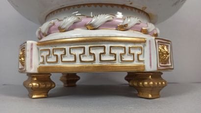 Porcelain covered vase with polychrome and...