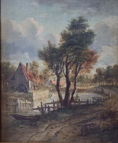 HOLLANDER SCHOOL circa 1800
Water mill
Oil...