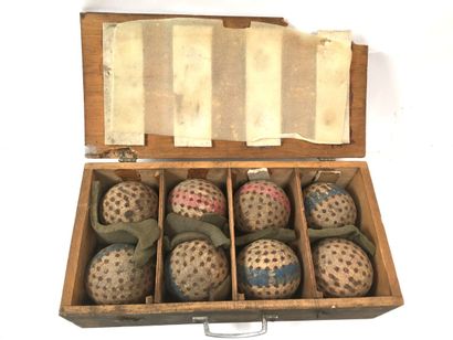 BALL GAMES. 
Box of eight studded balls and...