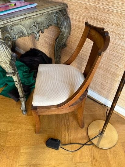 Paire de fauteuils gondole en bois naturel...