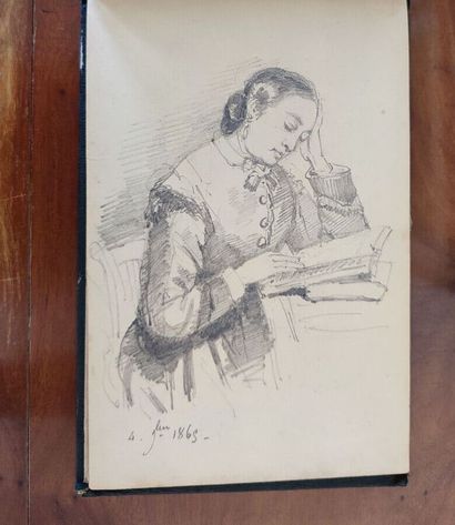 Album amicorum or Travel Notebook circa 1860
Pencil...