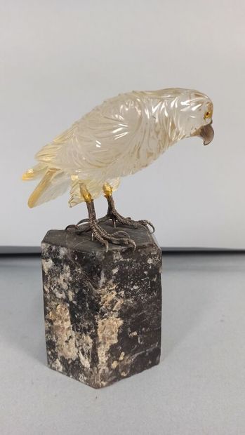 Bird in rock crystal,
Height. Height : 15...