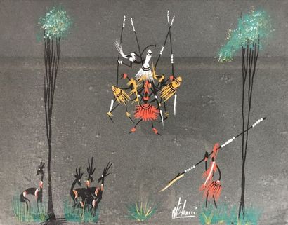 NIGOLL
Gouache on paper 
signed lower right,...