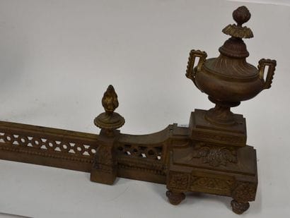 Four andirons with bronze firebars, Louis...