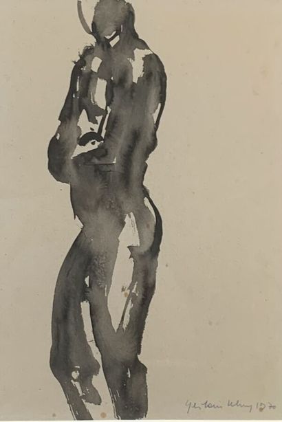 UHRY Ghislain (1932)
Model, 1970
Wash drawing,...