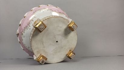 Porcelain covered vase with polychrome and...