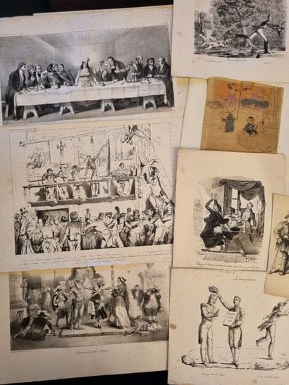 Important set of engravings : caricatures...